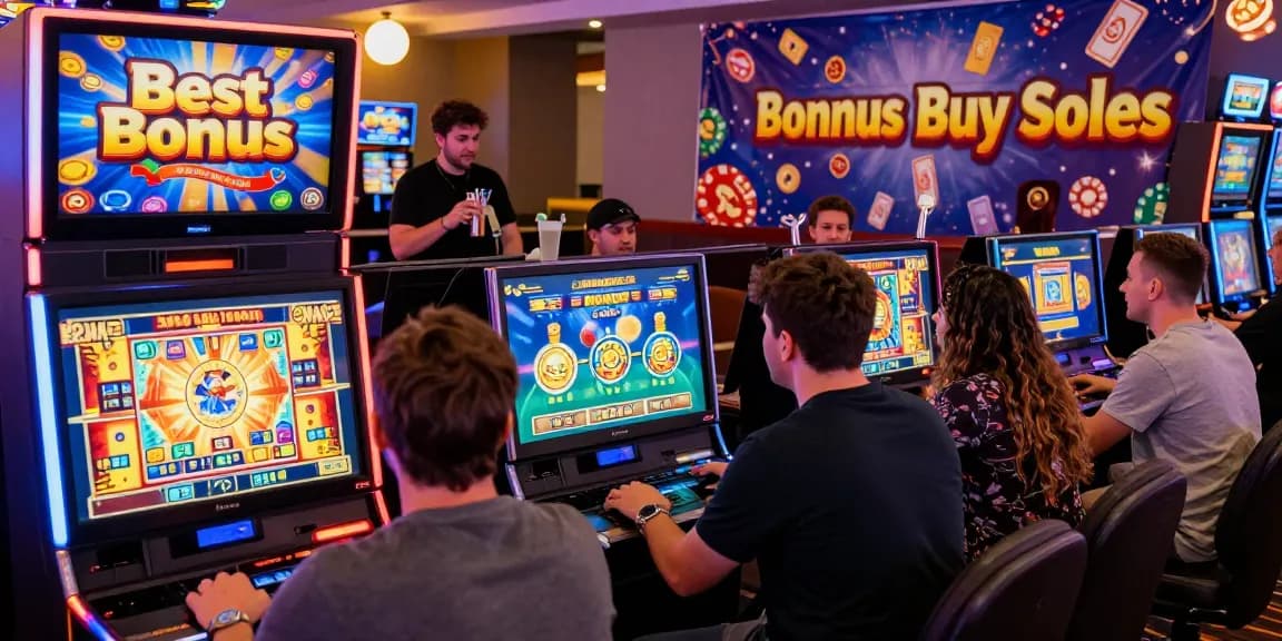 Discover thrilling Bonus Buy Slots at https://trustresearch.org.uk/ with players enjoying colorful games in a lively casino atmosphere.