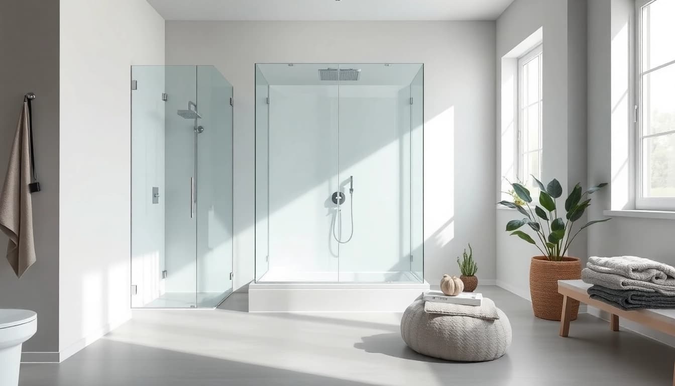 Die sonni Duschkabine in einem modernen Badezimmer mit eleganten Glaselementen.