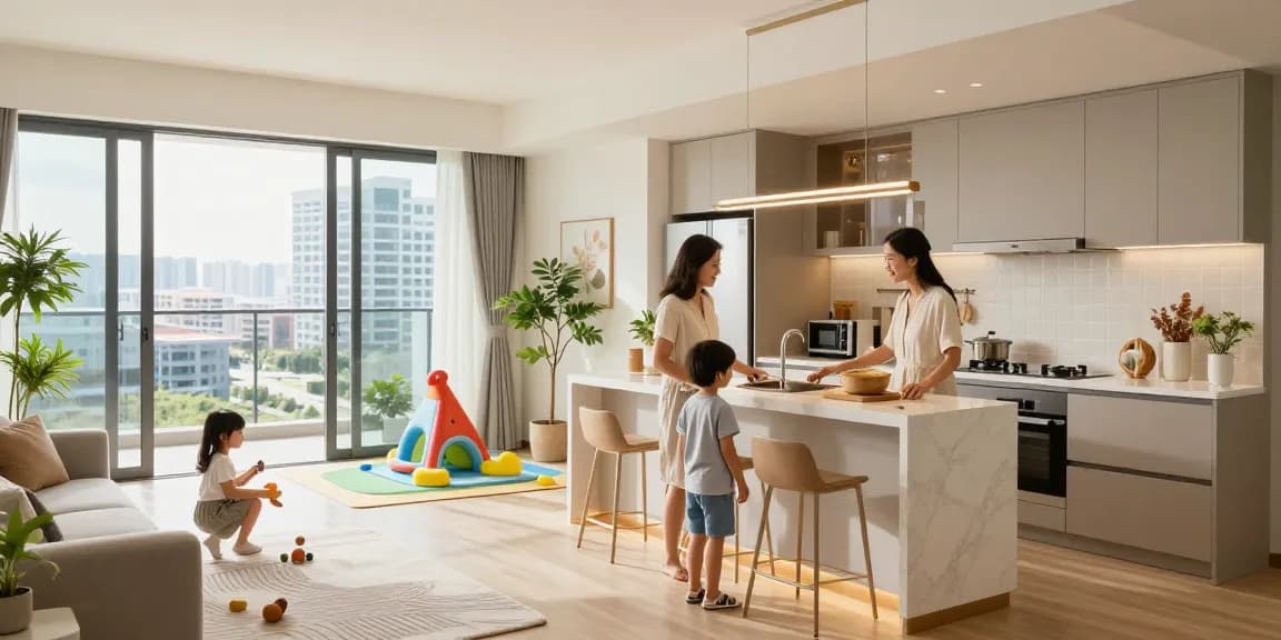 Tanjong Rhu Residences Price displayed in a modern family-friendly show flat with bright interiors and vibrant views.