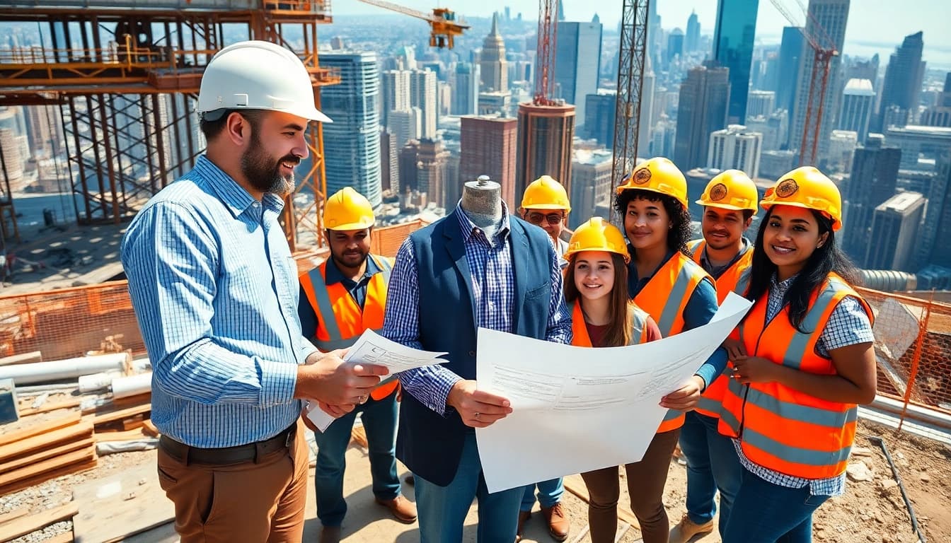 New York City General Contractor leading a diverse construction crew on-site.