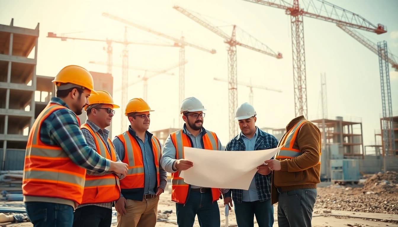 Collaboration among skilled workers defining a New Jersey General Contractor project, showcasing teamwork and expertise.