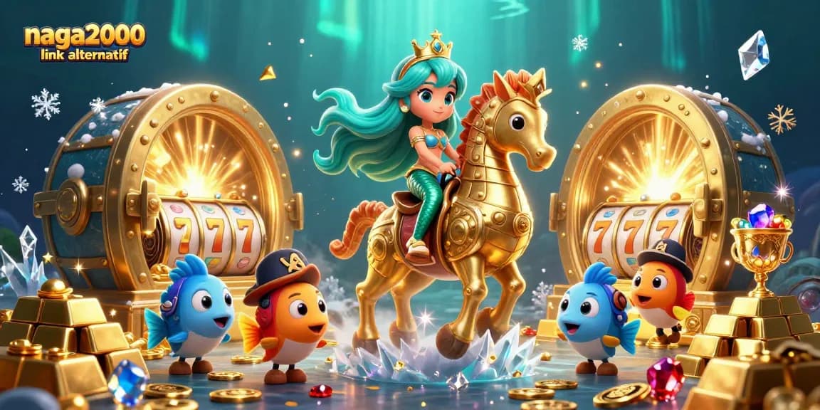 Permainan seru di naga2000 link alternatif dengan simbol slot, karakter mermaid dan kekayaan kasino.