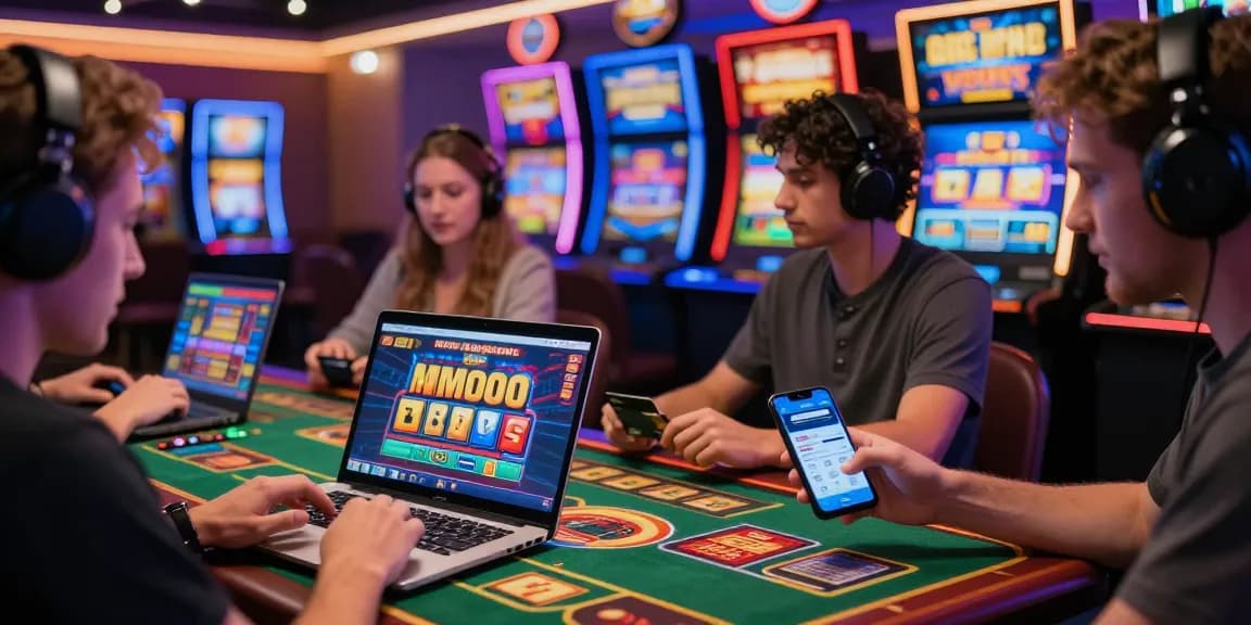 Exciting online casino experience with players using credit cards at scoarch.org.uk, highlighting vibrant games and bonuses.