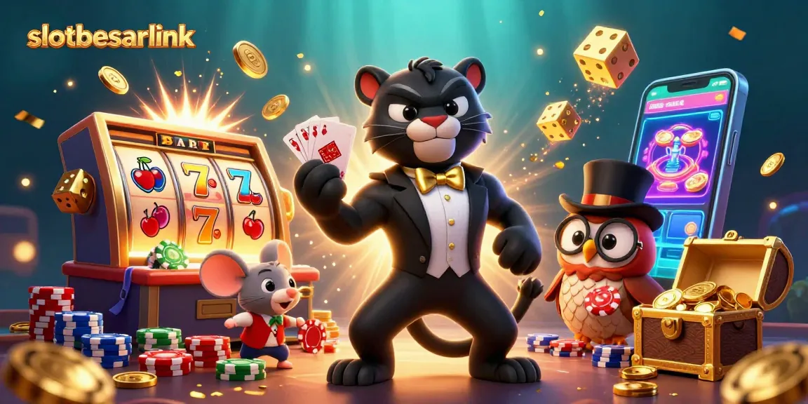 Play exciting games at slotbesarlink with a stylish panther dealer, lucky mouse, and owl.