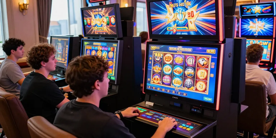 Exciting players enjoying slot games in a vibrant online casino