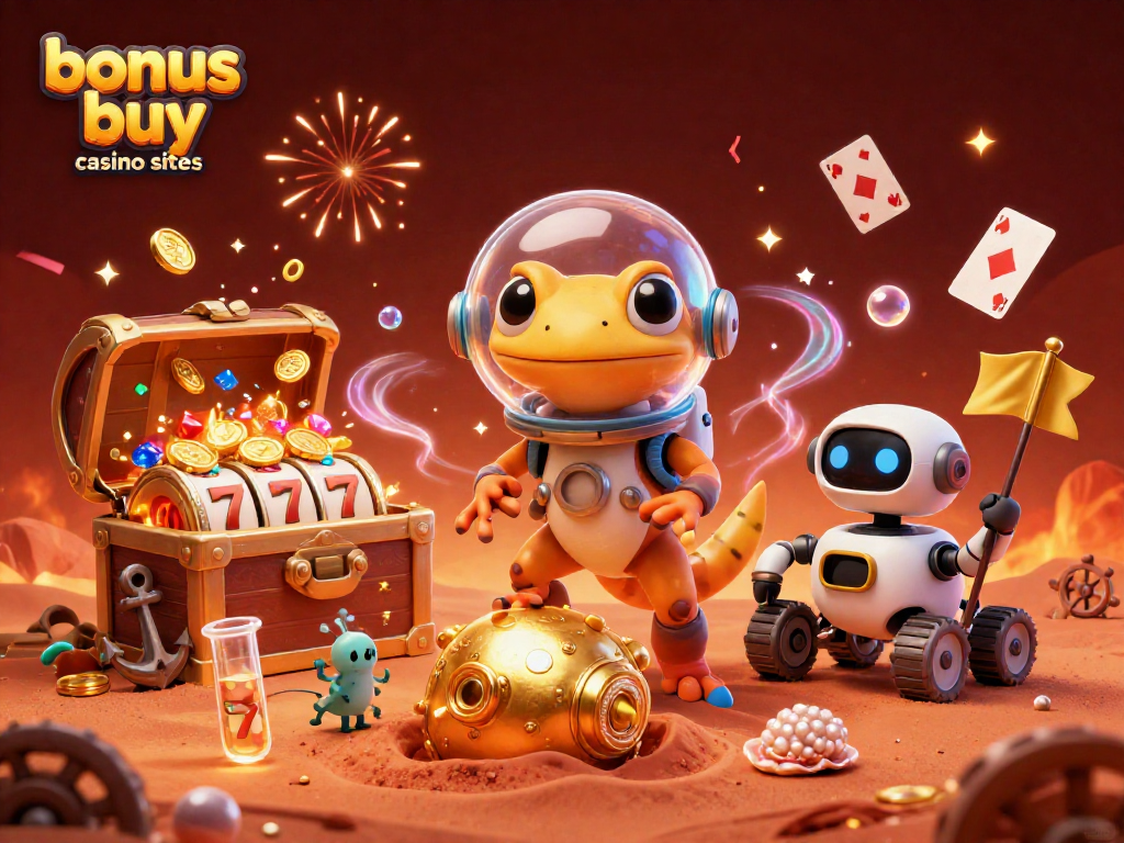 Engage in excitement at bonus buy casino sites with thrilling Martian adventures and vibrant gaming visuals.