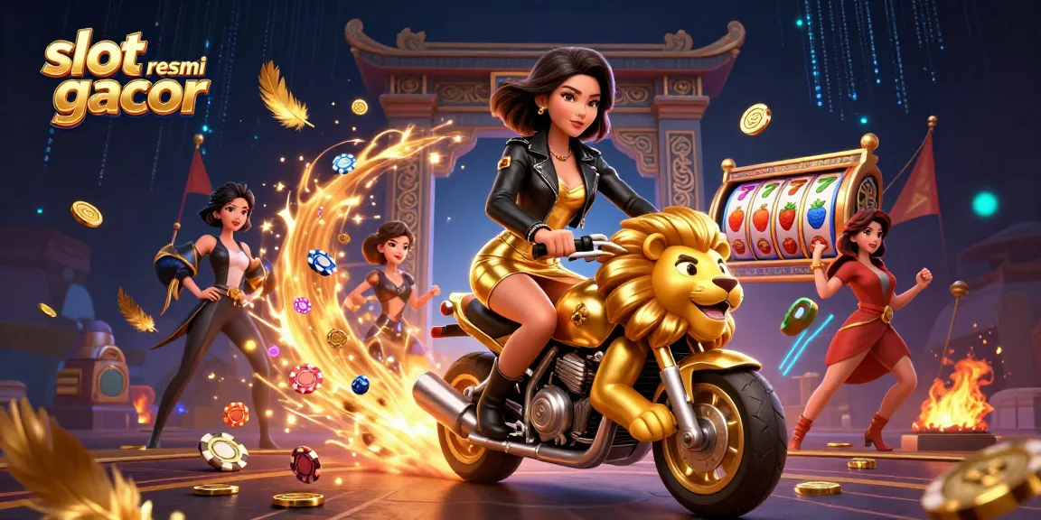 Experience the thrill of slot resmi gacor with vibrant casino elements in a dynamic illustration.