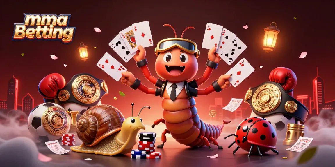Engage in MMA betting with a dynamic scene showing a millipede dealer and high-roller characters.