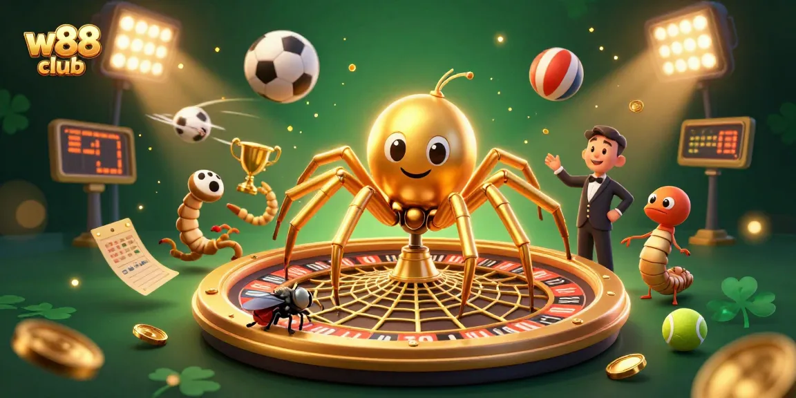 Trải nghiệm cá cược tại w88 club với ru-lét trực tuyến hấp dẫn trong không gian sảnh casino 3D đầy sắc màu.