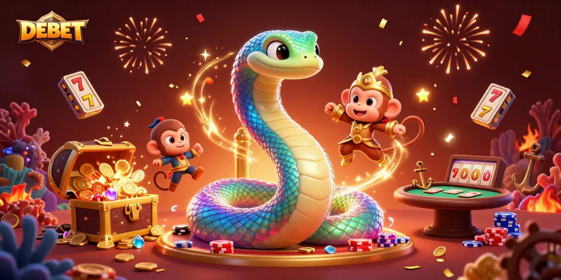 Join the thrilling world of DEBET with vibrant characters and exciting casino elements!