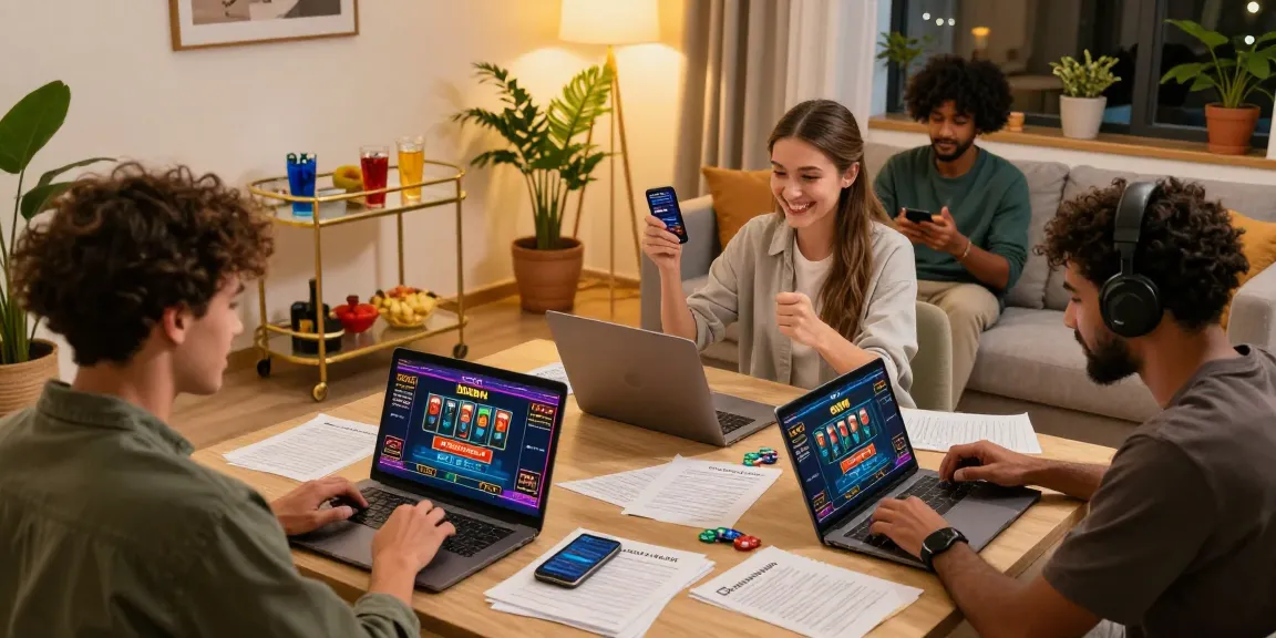 Excited players at home engaging with credit card casinos via laptops, showcasing the fun of online gaming at https://scoarch.org.uk.