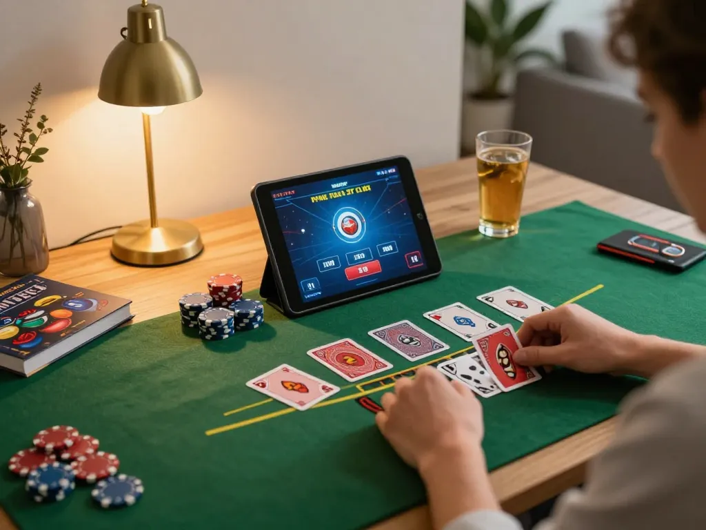 Engaging with top quality widgets during a live dealer blackjack game on a tablet.