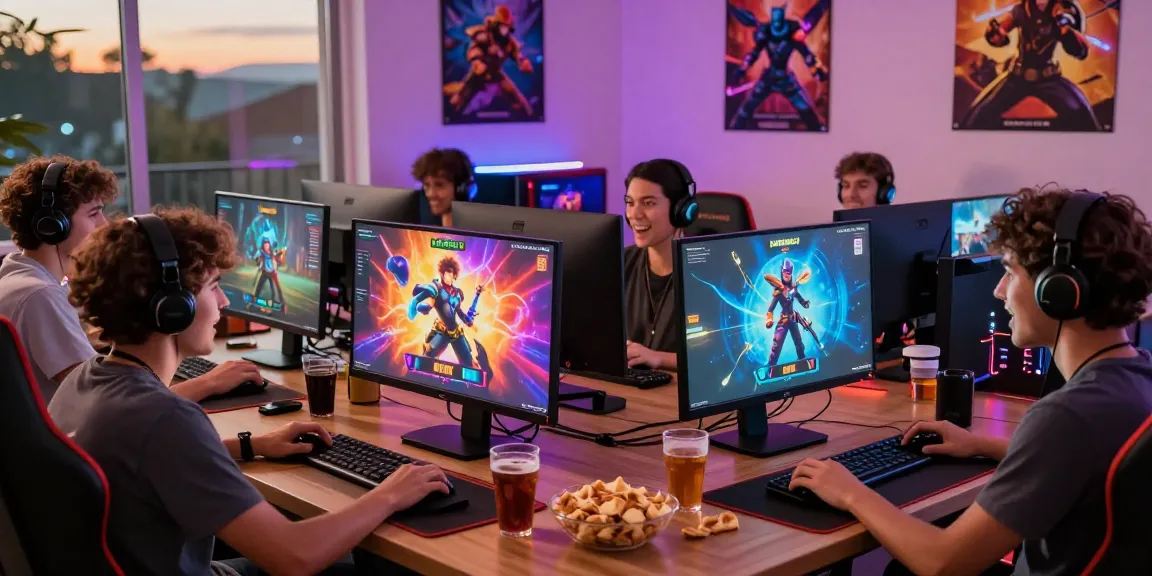 Engage with free porn games in a vibrant gaming room filled with friends and excitement.