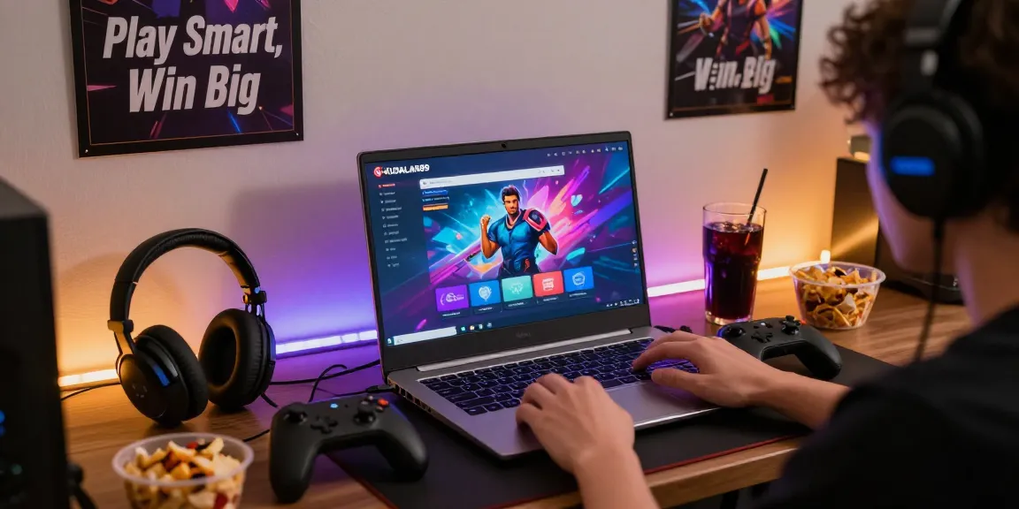 Platform game online KUDALIAR89 dengan pengguna yang antusias, perangkat gaming lengkap, suasana nyaman.