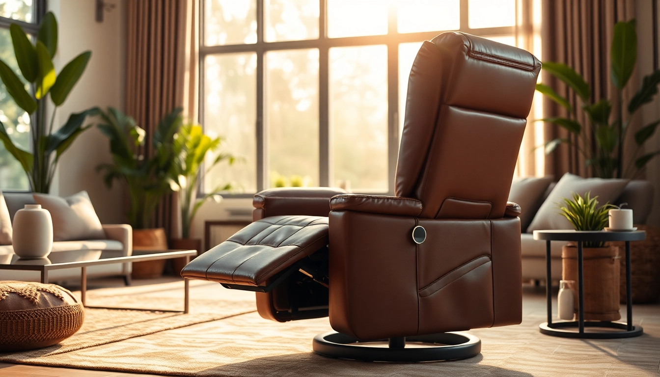 Relax in a comfortable leather lift recliner chair with elegant detailing in a cozy setting.
