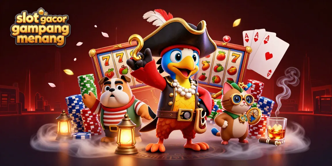 Engage in slot gacor gampang menang with colorful game elements in a vibrant casino scene.