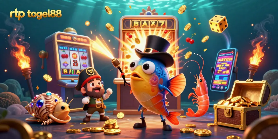 Experience thrilling wins with RTP Togel88 as glowing anglerfish attracts golden coins and jackpot rewards.