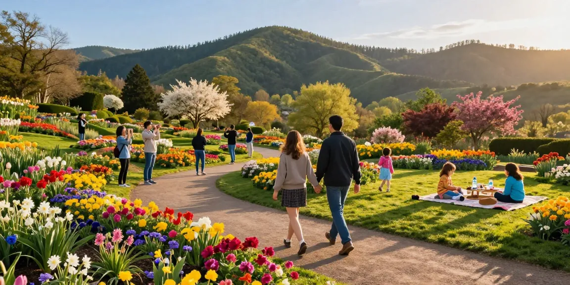 Visitors enjoying the colorful blooms at https://www.thecapayvalleygardentour.com during the spring garden tour.
