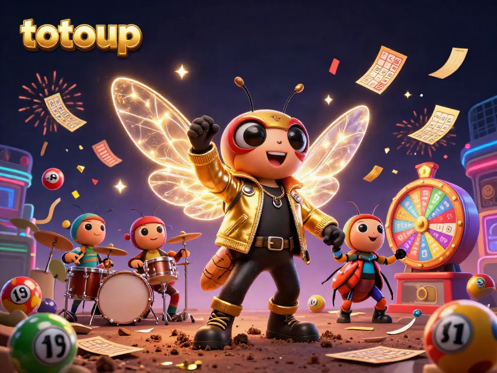 Experience the thrilling ambiance of totoup with energetic characters in a vibrant casino scene.