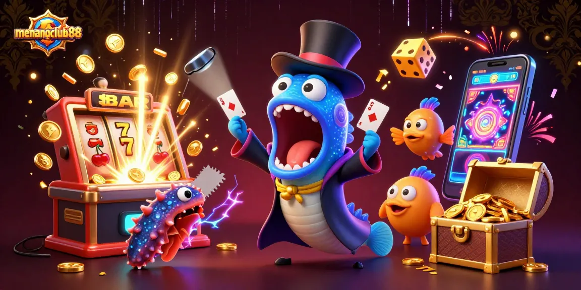 Experience the excitement at menangclub88 with a magical underwater casino performance, featuring vibrant characters and gaming elements.