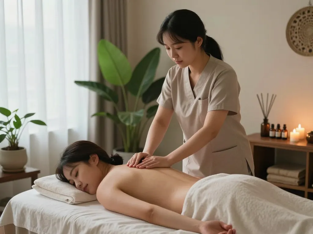 편안한 분위기의 웰니스 스파에서의 relaxing 논현동마사지 세션.