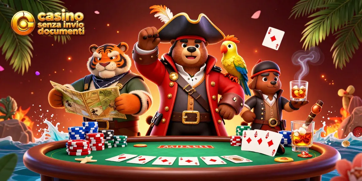 Scopri l'emozione del casino senza invio documenti con questa avventurosa illustrazione 3D.