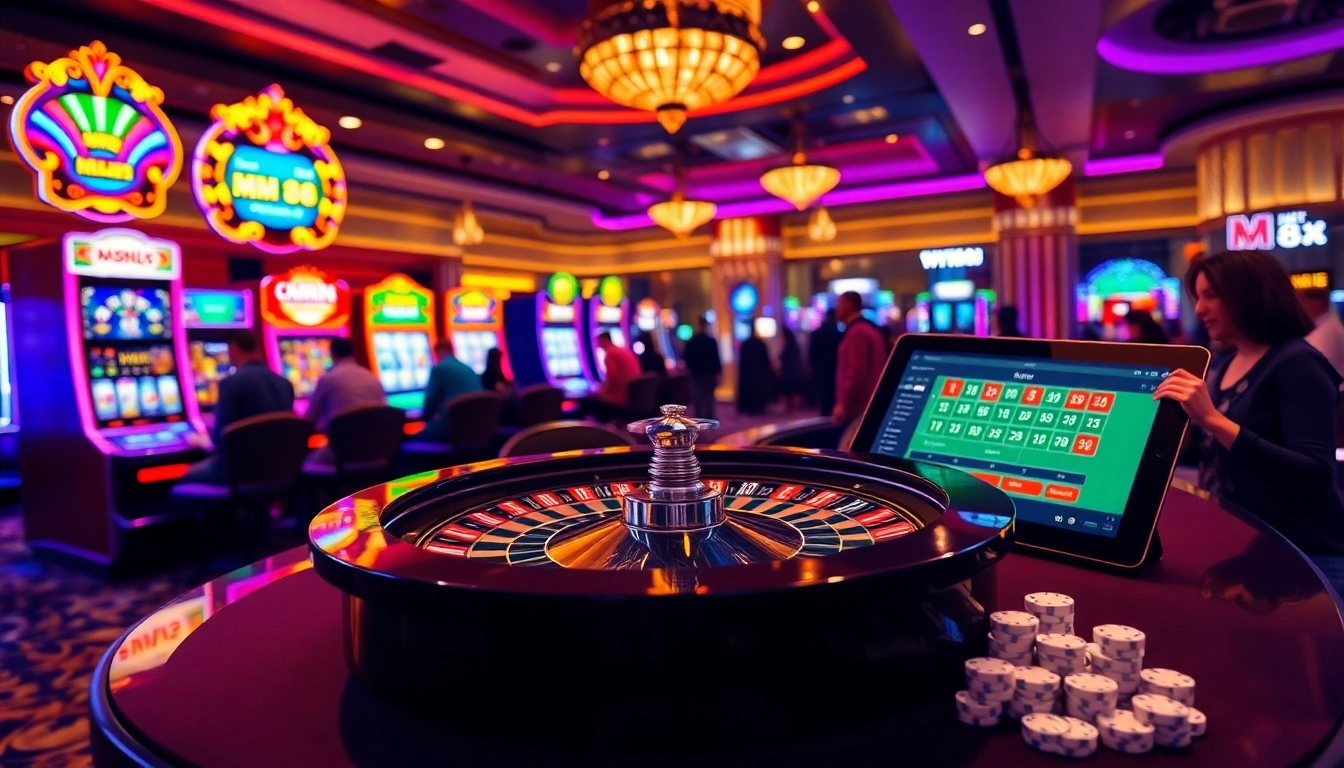 Experience gaming excitement at MM 88 with vibrant slot machines and thrilling roulette actions.