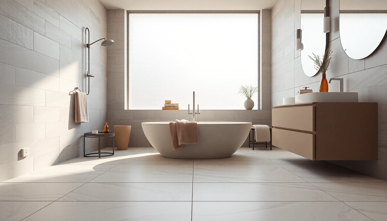 Revamped bathroom renovations near me featuring modern design elements and serene ambiance.