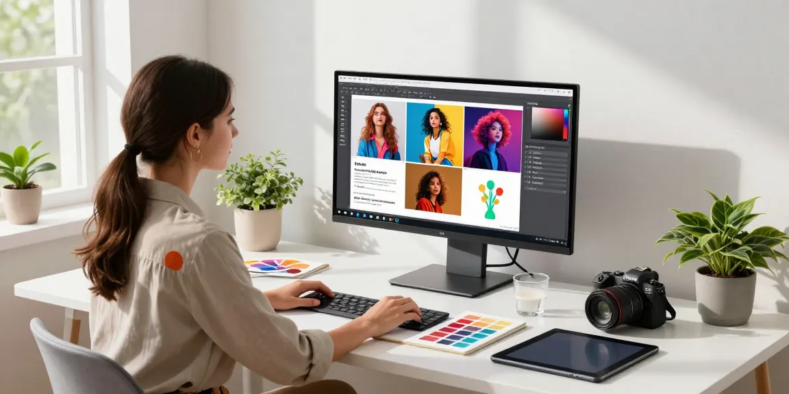 Creating detailed AI prompts from images in a modern workspace, showcasing innovation in image to prompt technology.