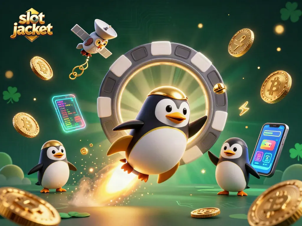 Spin the slot jackpot with colorful 3D elements and golden coins in motion, promising excitement.