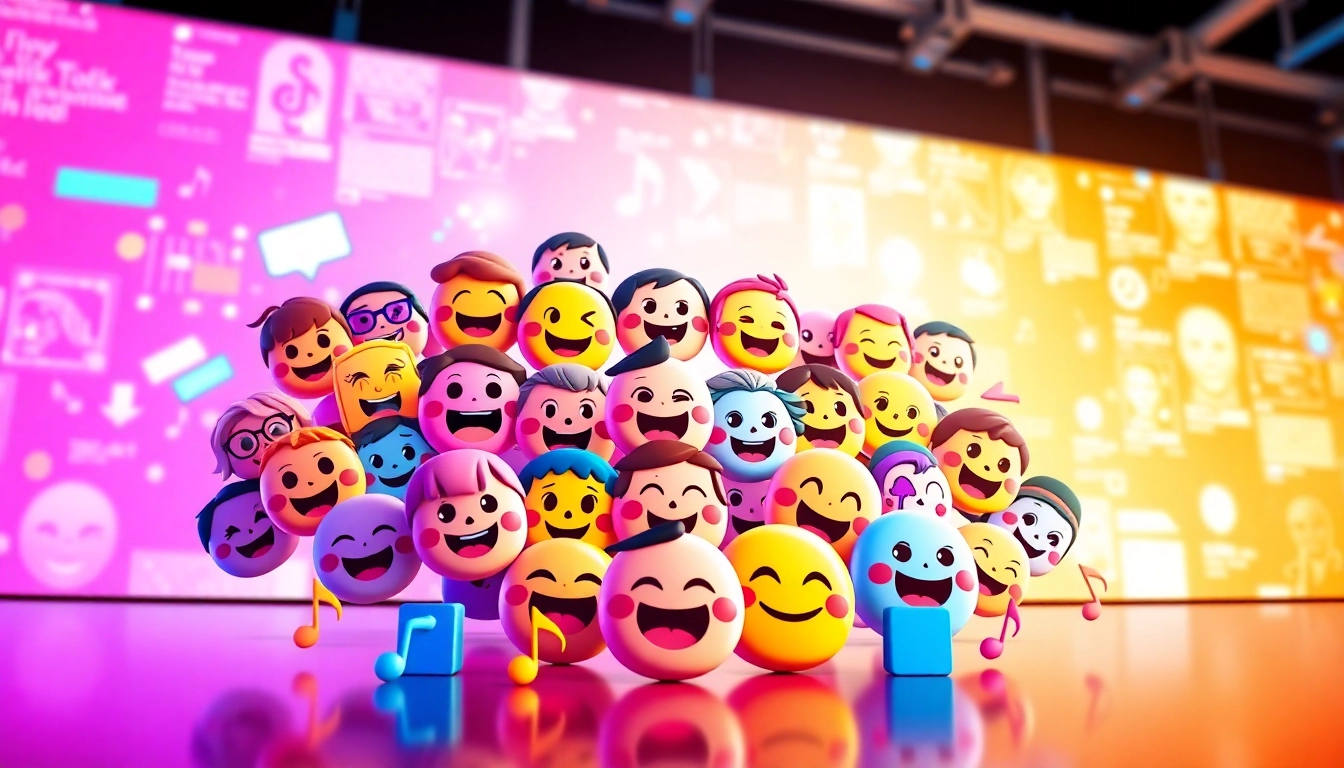 Engaging display of tiktok emojis showcasing diverse emotions and expressions in a vibrant design.