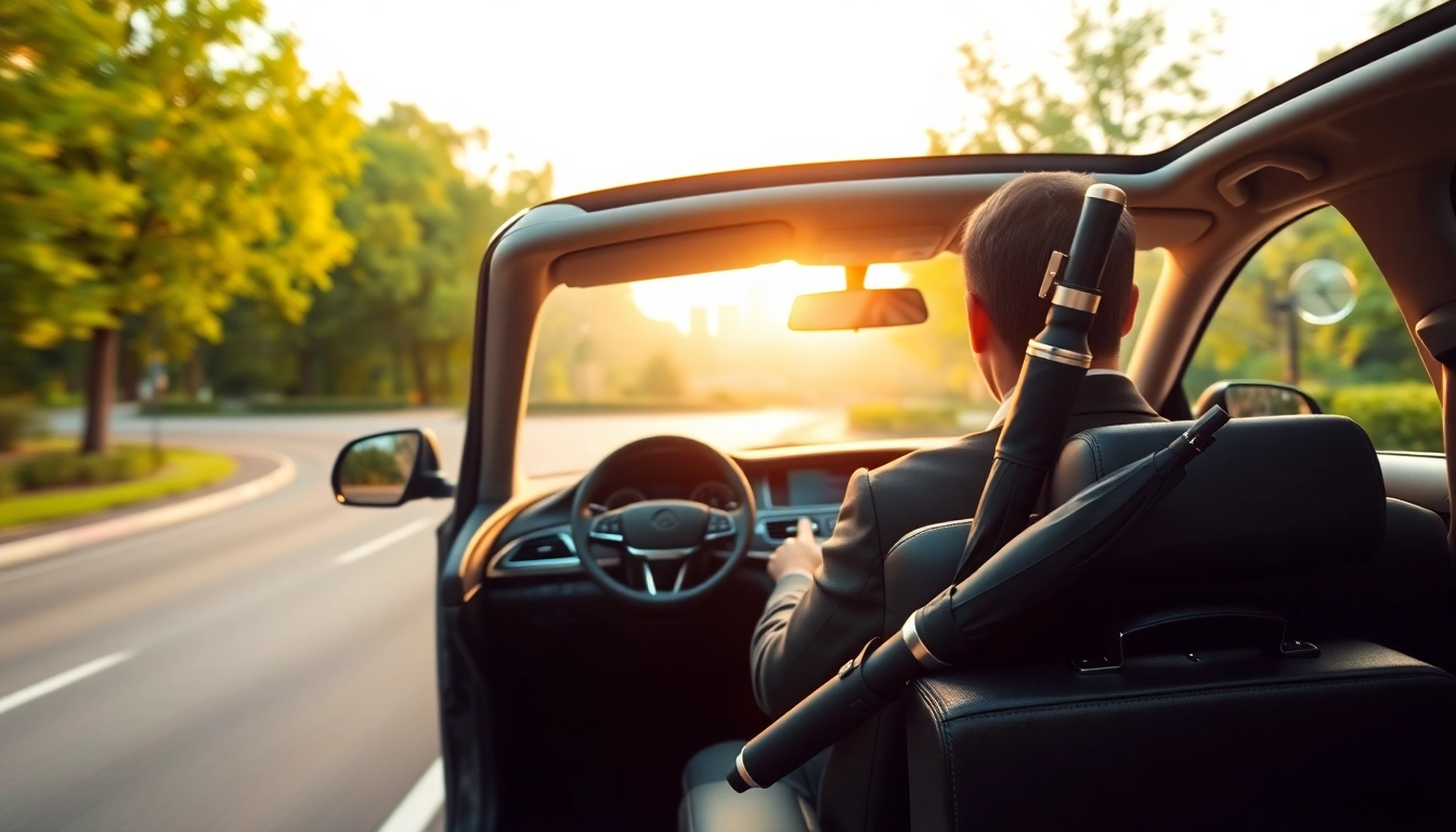 Experience luxurious Chauffeur Hire service featuring a professional chauffeur in a sleek vehicle.