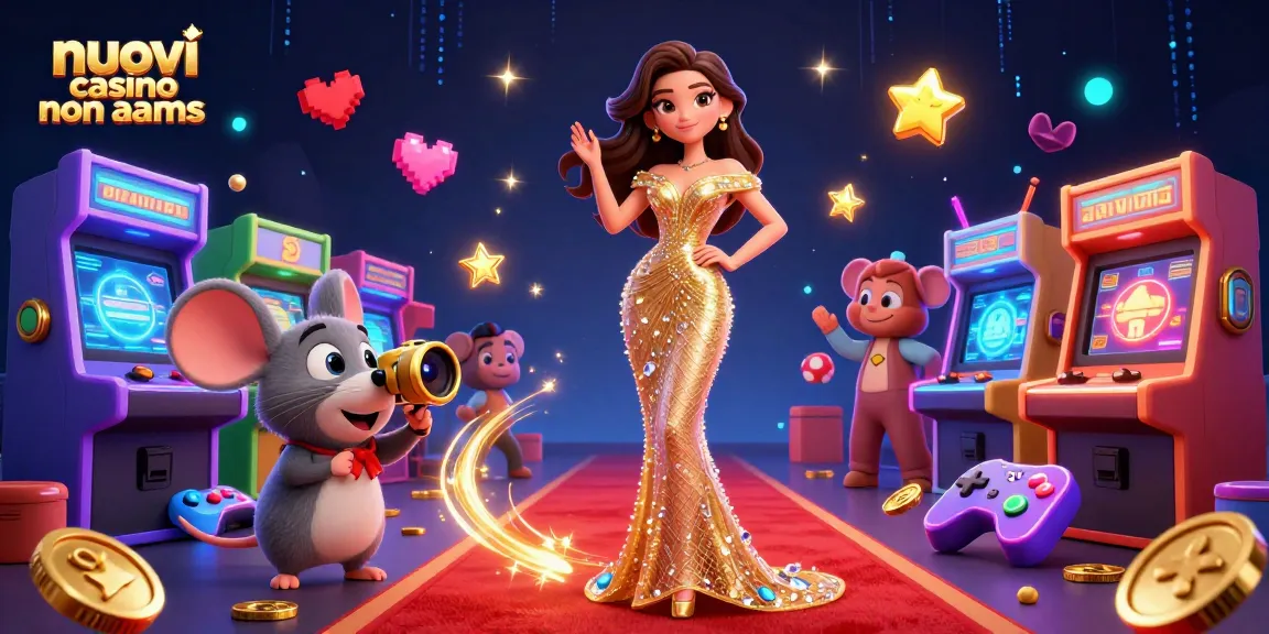 Vivi l'emozione dei nuovi casino non AAMS con elementi di gioco vibranti e una scena glamour.