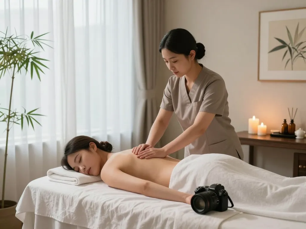 편안한 인계동마사지 세션이 현대적인 스파 환경에서 진정 요소와 따뜻한 분위기 속에서 이루어지고 있습니다.