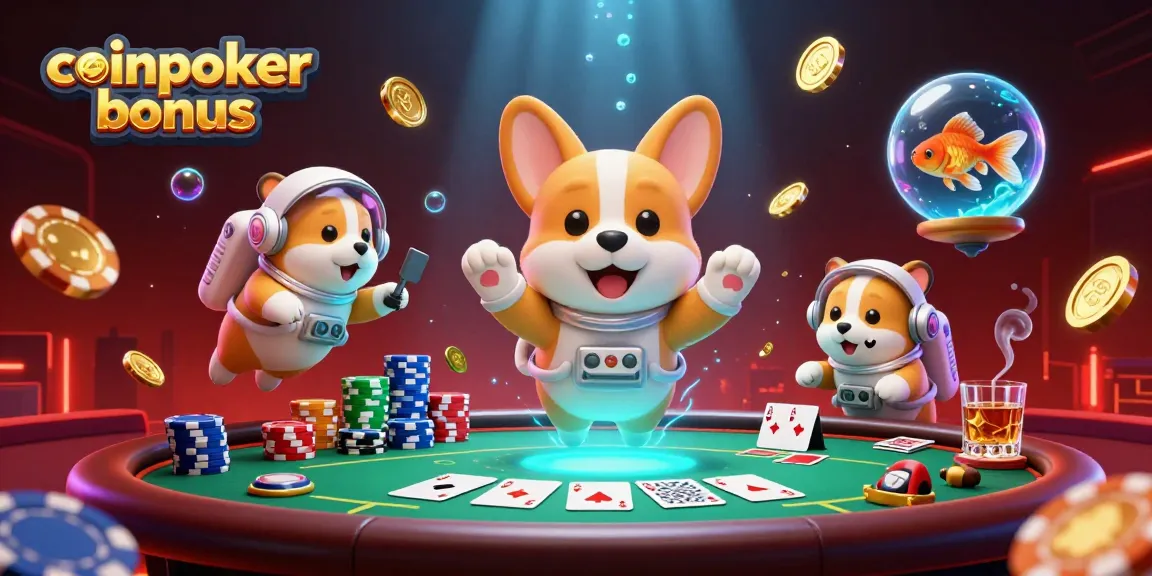 Gioca con il coinpoker bonus in un casinò spaziale, circondato da gettoni e chip.