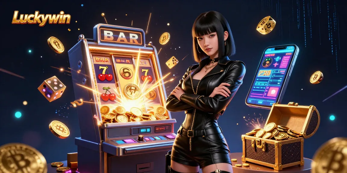 Experience exciting gameplay at Luckywin with a stunning online casino featuring vibrant slot machines and 3D graphics.