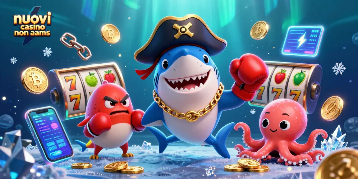 Interagisci con i migliori nuovi casino non AAMS attraverso un'illustrazione vibrante di gioco d'azzardo a tema pirata in 3D.