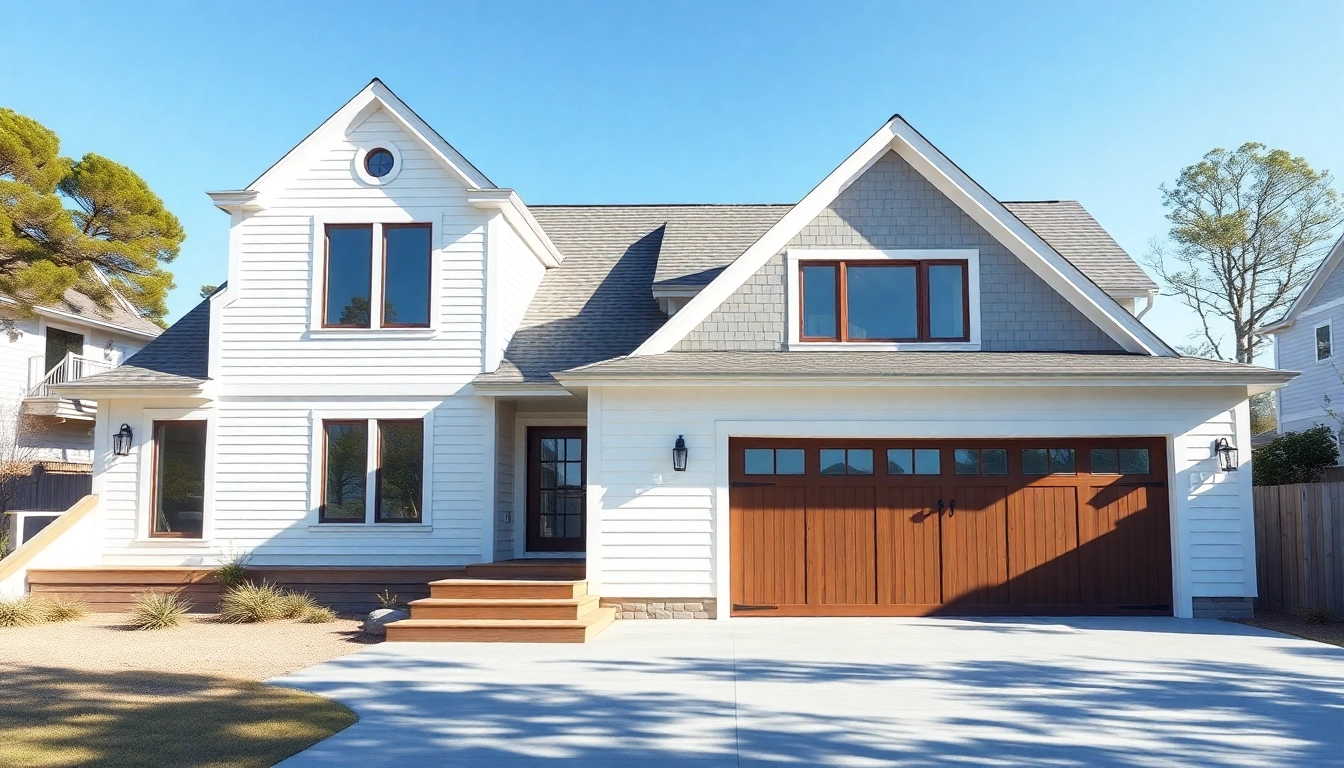 Bright Cape Cod home addition with a sleek attached garage reflecting coastal elegance.