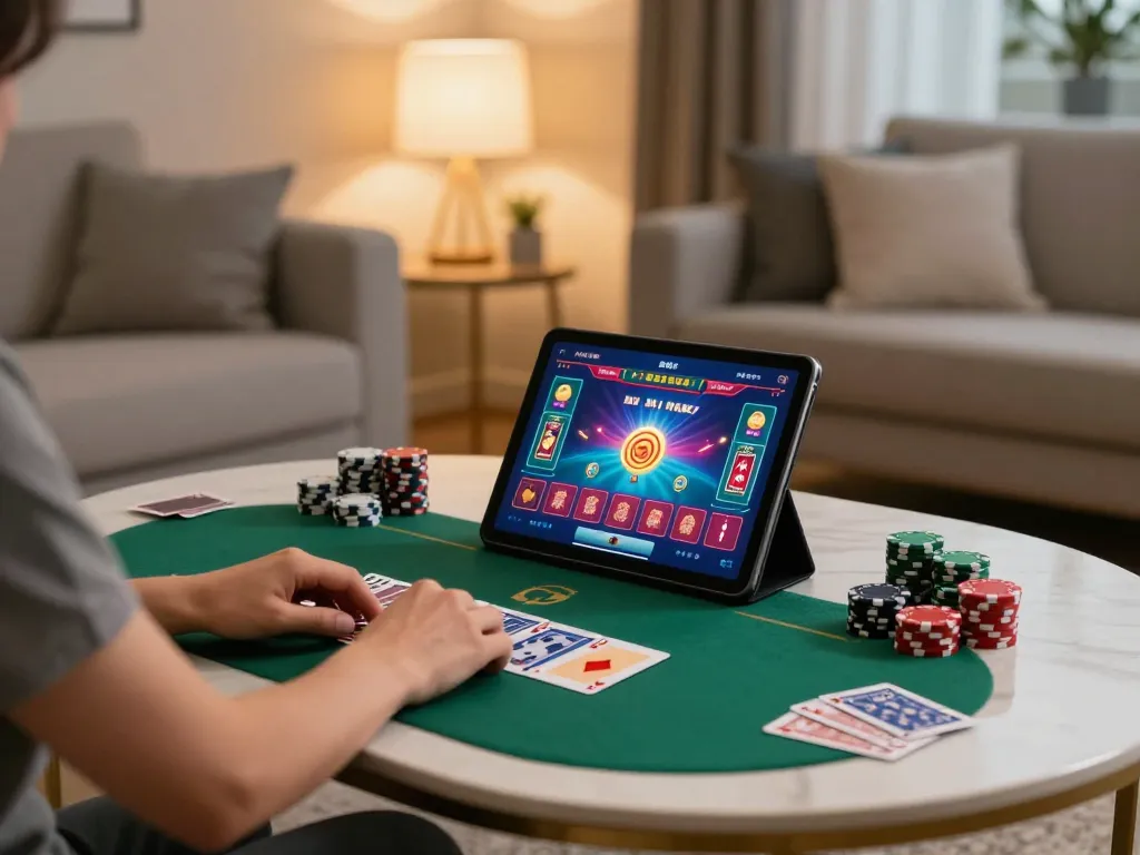 Catching a thrilling moment in online gaming at casino americani online, with a player engaged in poker