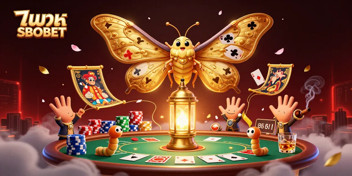 Experience แทงบอล SBOBET with a vibrant 3D scene of casino elements immersed in a magical atmosphere.
