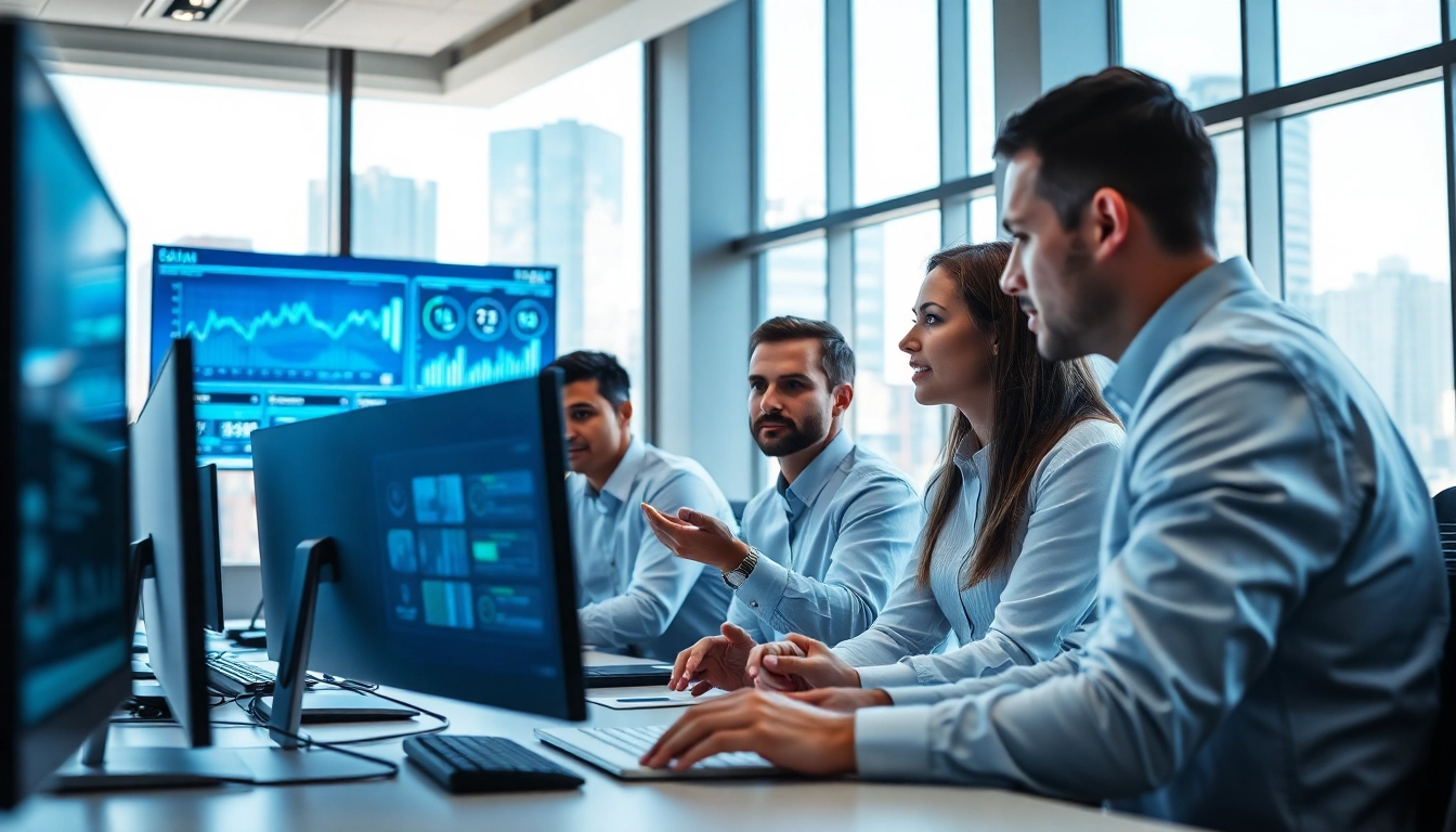 Delivering managed IT services Lakeland with a collaborative team in a modern office.