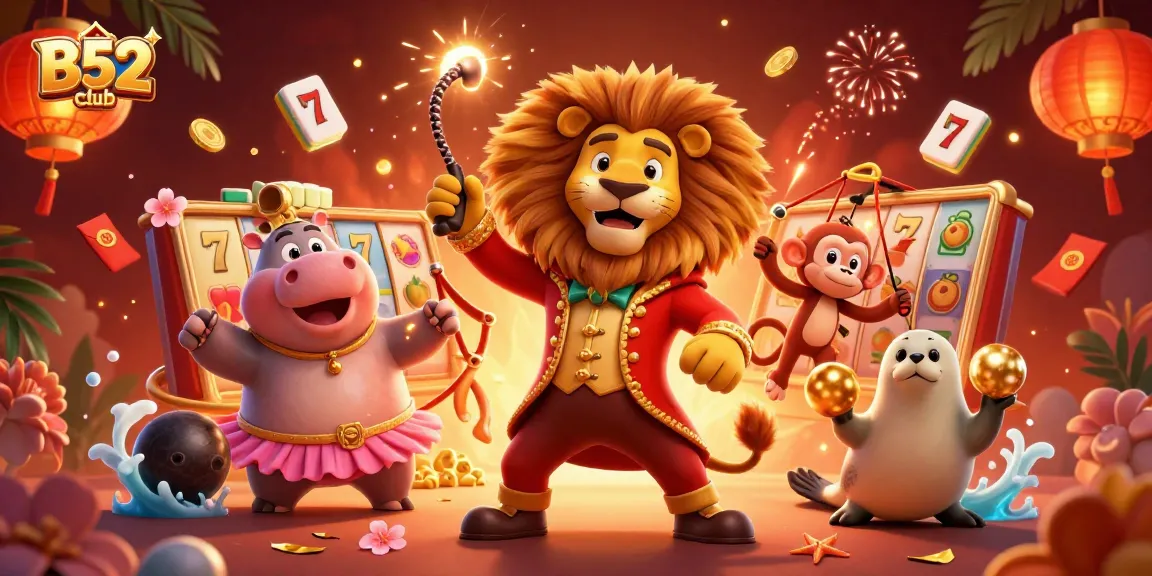B52club invites players to spin winning slot reels with vibrant characters and festive game elements.