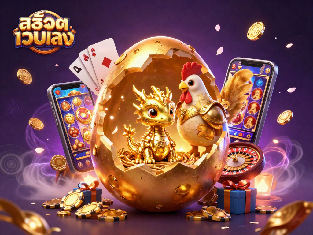 Experience the thrill of สล็อตเว็บตรง with a 3D dragon revealing golden treasures and gaming excitement.