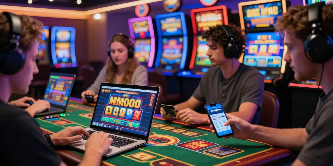 Exciting online casino experience with players using credit cards at scoarch.org.uk, highlighting vibrant games and bonuses.