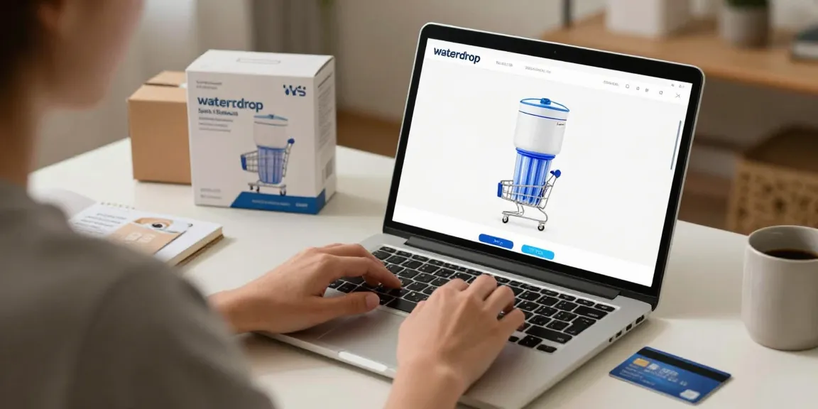 Waterdrop Spin Down Sediment Filter available for purchase on an e-commerce platform, showcasing online shopping experience and best deals.