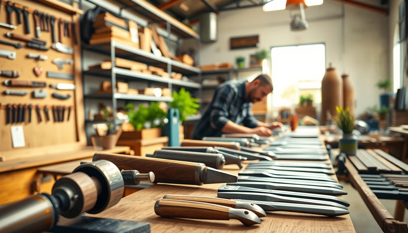 Crafting high-quality handles in a professional setting by a skilled handle manufacturer.