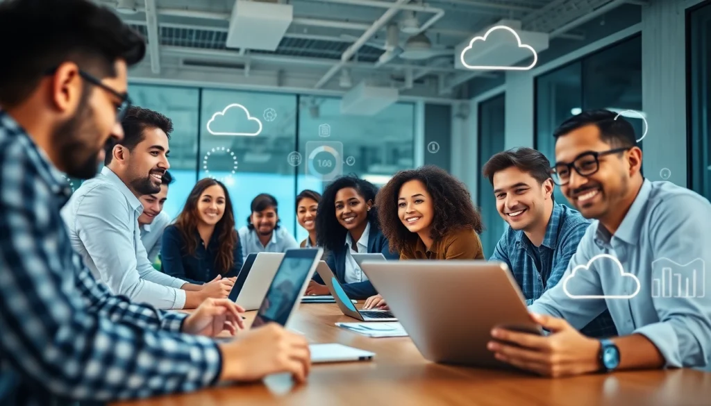 Cloud Backup Tampa team discussing innovative solutions in a modern office.