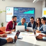 Enhance your business with professional seo optimization services by a dedicated team in an engaging setting.