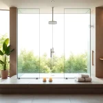 Installer une paroi de douche à l'italienne dans une salle de bains élégante et moderne.
