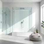 Die sonni Duschkabine in einem modernen Badezimmer mit eleganten Glaselementen.